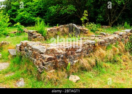 Les ruines de Hollinshead Hall, Tockholes, Lancashire. Banque D'Images