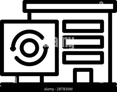 Icône de l'usine de traitement des déchets, style de contour Illustration de Vecteur