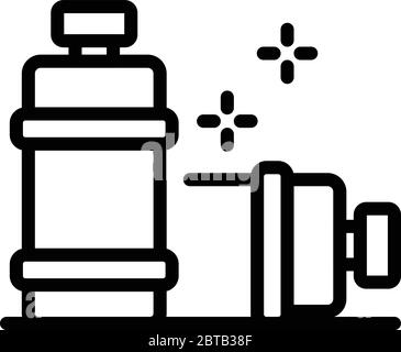Icône bombe aérosol, style de contour Illustration de Vecteur
