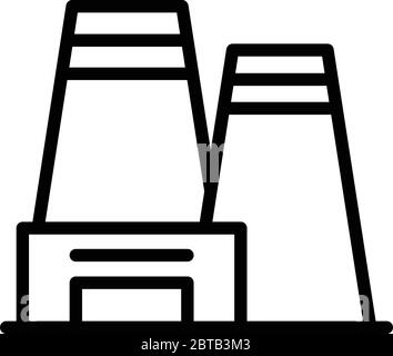Icône d'usine de traitement, style de contour Illustration de Vecteur
