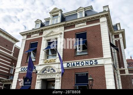 Amsterdam, pays-Bas - 9 septembre 2018 : façade du siège social du Royal Coster Diamonds, la plus ancienne usine de polissage de diamants, à Amsterdam Banque D'Images