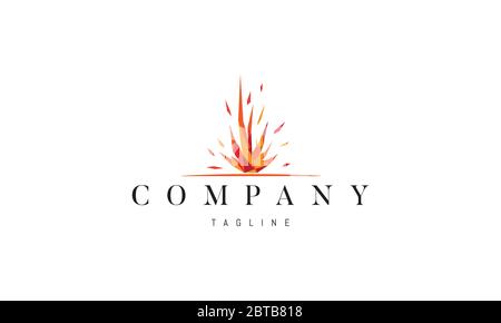 Logo vectoriel en couleur sur lequel est affichée une image abstraite d'un feu de joie sous forme de pointes nettes. Illustration de Vecteur