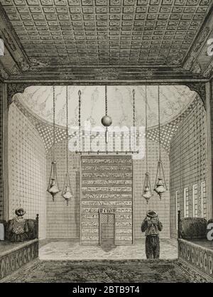 Empire ottoman. Turquie. Constantinople (aujourd'hui Istanbul). Palais de Topkapi. Chapelle du Seraglio. Reliques du Prophète. Gravure par Lemaitre. Historia de Turquia de Joseph Marie Jouannin (1783-1844) et Jules Van Gaver, 1840. Banque D'Images