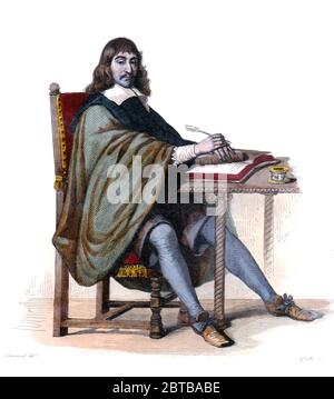 1640 CA, FRANCE : le célèbre philosophe français , mathématicien et scientifique René DESCARTES aka Renato CARTESIO aka Renatus Cartesius ( 1596 - 1650 ). Portrait de Jacquand , gravé par Gaitte , pubbliblé en 1841. Surnommé le père de la philosophie occidentale moderne, une grande partie de la philosophie occidentale ultérieure est une réponse à ses écrits, qui sont étudiés de près à ce jour. - René DES CARTES - SCIENZA - SCIENCE - foto storiche - foto storica - scienziato - scientifique - GEOMETRIA - MATHÉMATICIEN - MATEMATICA - MATEMATICO - génie - genio - FILOSOFO - FILOSOFIA - PHILOSOPHE - PHIL Banque D'Images