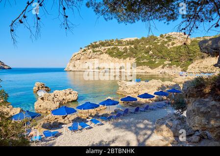 Anthony Quinn Bay, plage isolée sur l'île de Rhodes. Grèce Banque D'Images