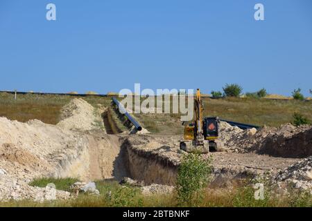 Construction du gazoduc. Gazoduc souterrain. Gazoduc souterrain. Banque D'Images