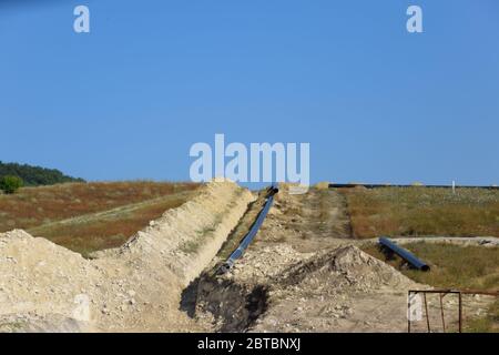 Construction du gazoduc. Gazoduc souterrain. Gazoduc souterrain. Banque D'Images