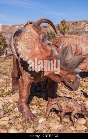 Musée des fossiles de dinosaures et, une partie de la Royal Tyrell, réseau des musées nationaux à Drumheller, Alberta, Canada. Banque D'Images