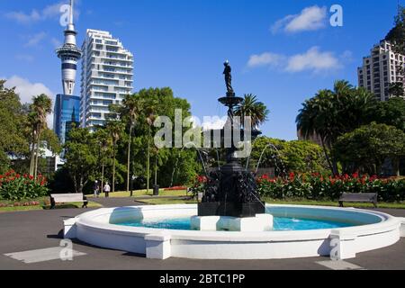 Fontaine à Albert Park, Auckland, Île du Nord, Nouvelle-Zélande Banque D'Images