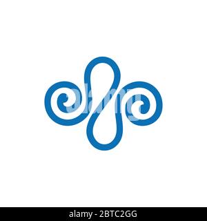 boucle abstraite en spirale lignes symbole art logo vecteur Illustration de Vecteur