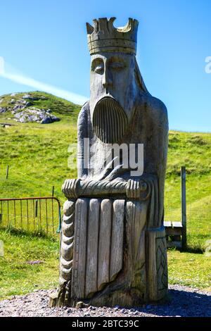 Réplique en bois géant Lewis Chessman Banque D'Images