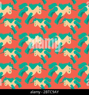 Mignon unicorns motif , illustration, vecteur sur fond blanc Illustration de Vecteur