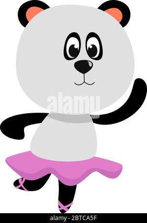 Panda en jupe rose , illustration, vecteur sur fond blanc Illustration de Vecteur