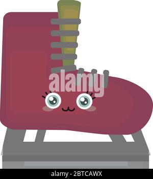 Patins à glace rouge , illustration, vecteur sur fond blanc Illustration de Vecteur