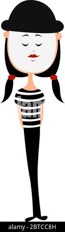 MIME artiste , illustration, vecteur sur fond blanc Illustration de Vecteur