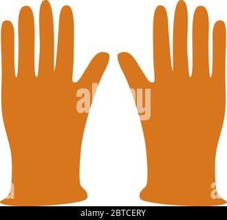 Gants orange, illustration, vecteur sur fond blanc Illustration de Vecteur