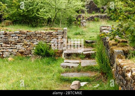 Les ruines de Hollinshead Hall, Tockholes, Lancashire. Banque D'Images