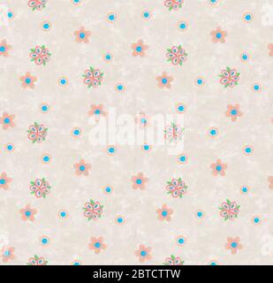 Motif fleuri aquarelle sans coutures dans des tons doux. Motif fleuri ornemental. Un motif artistique coloré fait main comme illustration pour enfant pour le tissu. Banque D'Images