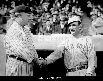 John McGraw, New York NL et Jake Stahl, Boston al, à la série mondiale CA. 1912 Banque D'Images