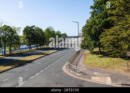 Vue sur Riverside Road à Stockton sur Tees, Angleterre, Royaume-Uni Banque D'Images