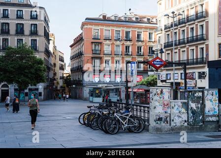 Madrid, Espagne - 23 mai 2020 : vue de la place Callao pendant le confinement de la pandémie Covid-19 Banque D'Images