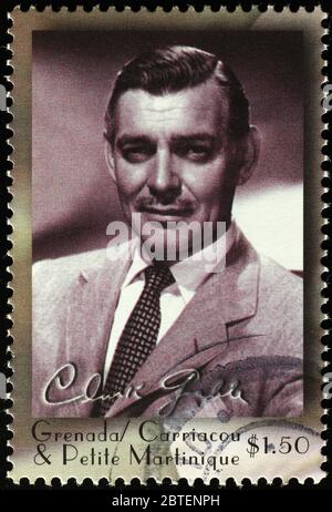 Portrait classique de Clark Gable sur timbre-poste Banque D'Images