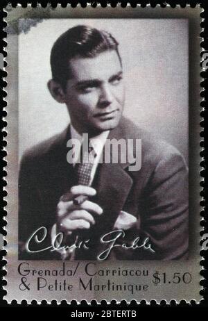 Portrait d'un jeune Clark Gable sur timbre-poste Banque D'Images