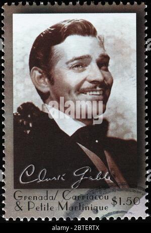 Portrait de Clark Gable souriant sur timbre-poste Banque D'Images