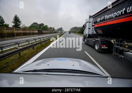 L'autoroute allemande a trafic Banque D'Images