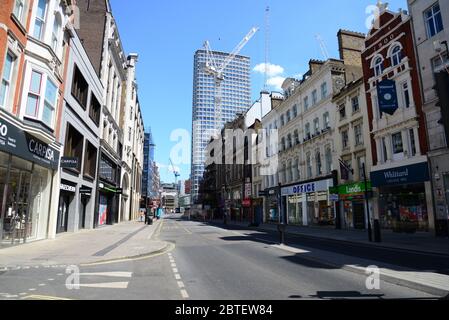 Une rue Oxford vide pendant le coronavirus Pandemic Londres Lockdown de 2020 Banque D'Images