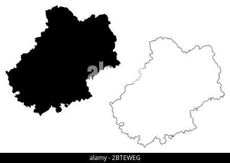 Lot Département (région de la France, de la République française, de l'Occitanie ou de l'Occitania) carte illustration vectorielle, croquis à tracer carte d'Olt Illustration de Vecteur