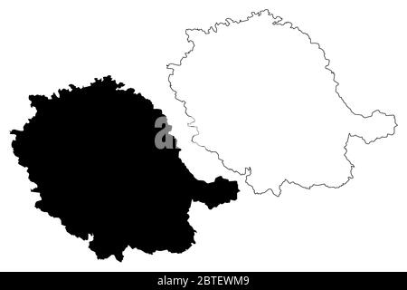 Département du Tarn (région de la France, de la République française, de l'Occitanie ou de l'Occitania) carte illustration vectorielle, croquis griffés carte du Tarn Illustration de Vecteur