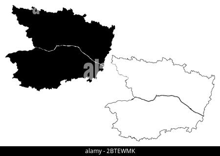 Département du Maine-et-Loire (France, République française, pays de la Loire) carte illustration vectorielle, croquis à tracer carte du Maine et Loire Illustration de Vecteur