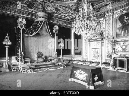 La salle du trône, Fontainebleau, France ca. 1890-1900 Banque D'Images