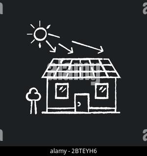 Piles solaires craie icône blanche sur fond noir Illustration de Vecteur