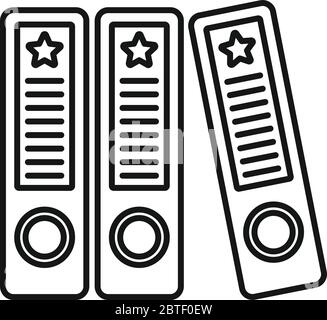 Icône dossiers de bureau. Contour des dossiers de bureau d'affaires icône de vecteur pour la conception Web isolée sur fond blanc Illustration de Vecteur