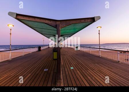L'Angleterre, dans le Dorset, Bournmouth, Boscombe, Boscombe Pier Banque D'Images