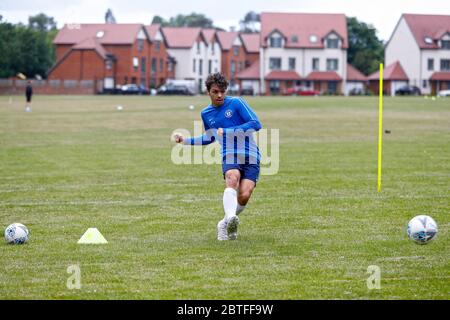 23 mai 2020 ; séance photo exclusive de United Select HQ, Richings Sports Park, Iver, Bucks, Angleterre, United Select HQ ; Jordan Morgan pendant la pratique du tournage Banque D'Images