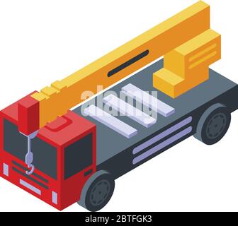 Icône de grue pour gros camions, style isométrique Illustration de Vecteur