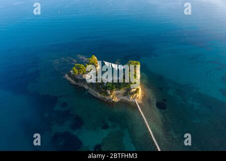 Vue aérienne de l'île Cameo à Zakynthos, Grèce Banque D'Images