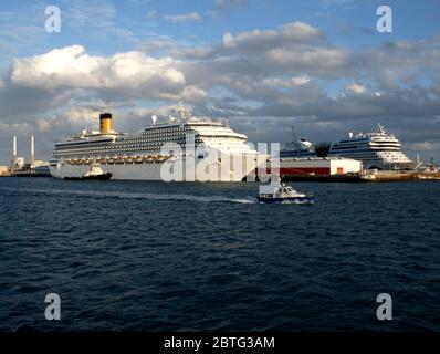 Les navires de croisière, Le Havre, Normandie, France Banque D'Images