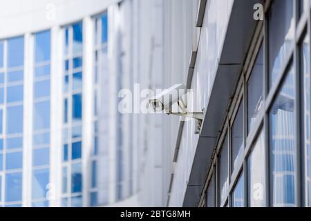 Caméra extérieure CCTV sur un mur Banque D'Images