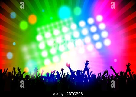 Mains soulevées dans l'air - concept de fête Banque D'Images