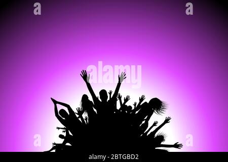 Mains soulevées dans l'air - concept de fête Banque D'Images