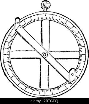 Un astrolabe est un inclinomètre élaboré, utilisé historiquement par les astronomes et les navigateurs pour mesurer l'altitude au-dessus de l'horizon d'un bo céleste Illustration de Vecteur