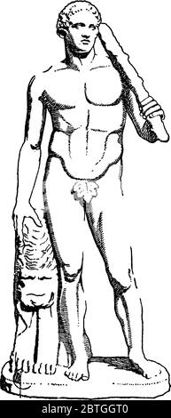 Une représentation typique d'Hercules, un héros romain et dieu qui était l'équivalent du héros divin grec Heracles, le fils de Zeus, selon le GRE Illustration de Vecteur