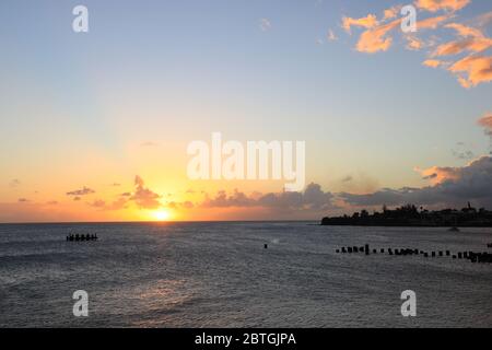 Coucher de soleil à Saint-Kitts Banque D'Images