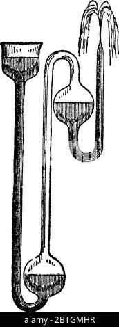 La fontaine de Heron, une machine hydraulique inventée par l'inventeur, le mathématicien et le physicien du premier siècle Heron, également connu sous le nom de héros d'Alexandrie, vi Illustration de Vecteur