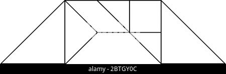 C'est un simple tanggram d'arche, les tangrammes donne aux étudiants une occasion d'utiliser un ensemble manipulateur pour construire la compréhension des idées géométriques et develo Illustration de Vecteur