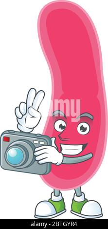 Fusobacteria photographe mascotte design prendre une photo avec un appareil photo Illustration de Vecteur